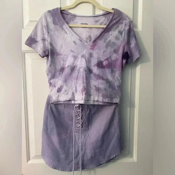 Forever 21 Lilac Purple Lace Up Skirt Size S‎ - Picture 6 of 6